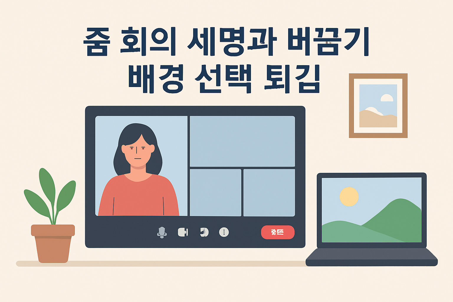 줌 회의 화면 세팅과 배경 선택 요령