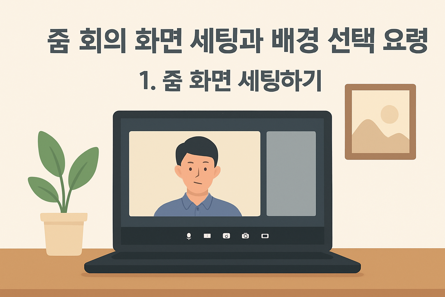 줌 회의 화면 세팅과 배경 선택 요령