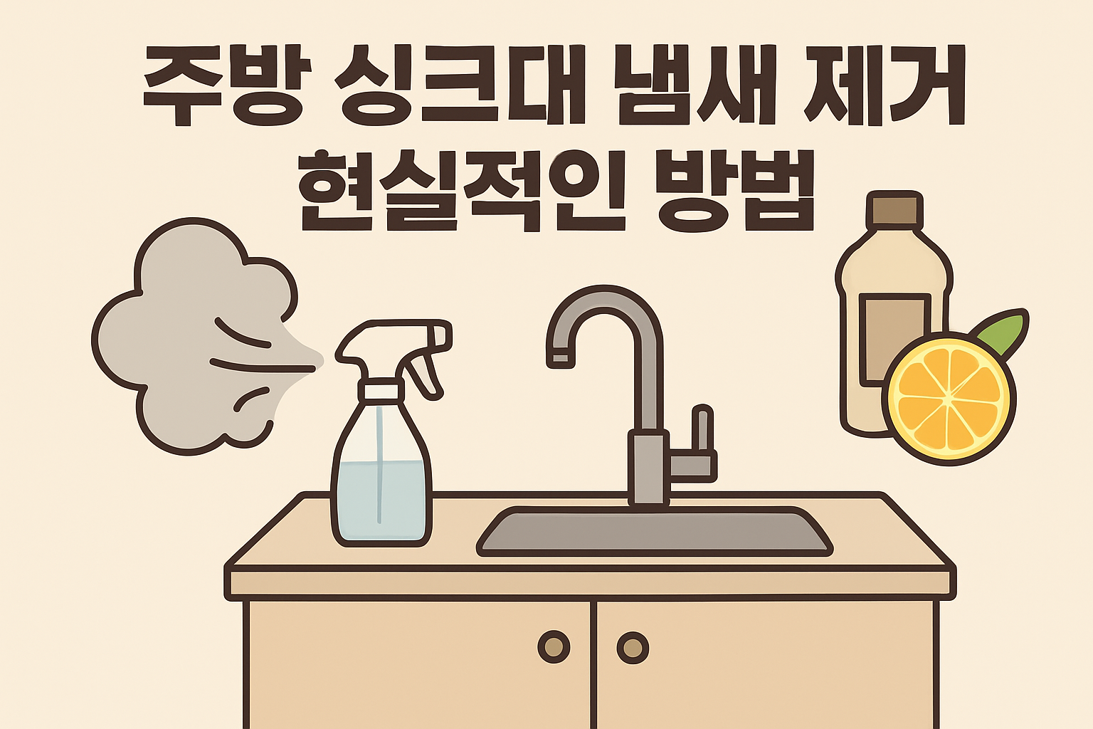 주방 싱크대 냄새 제거 현실적인 방법 이미지