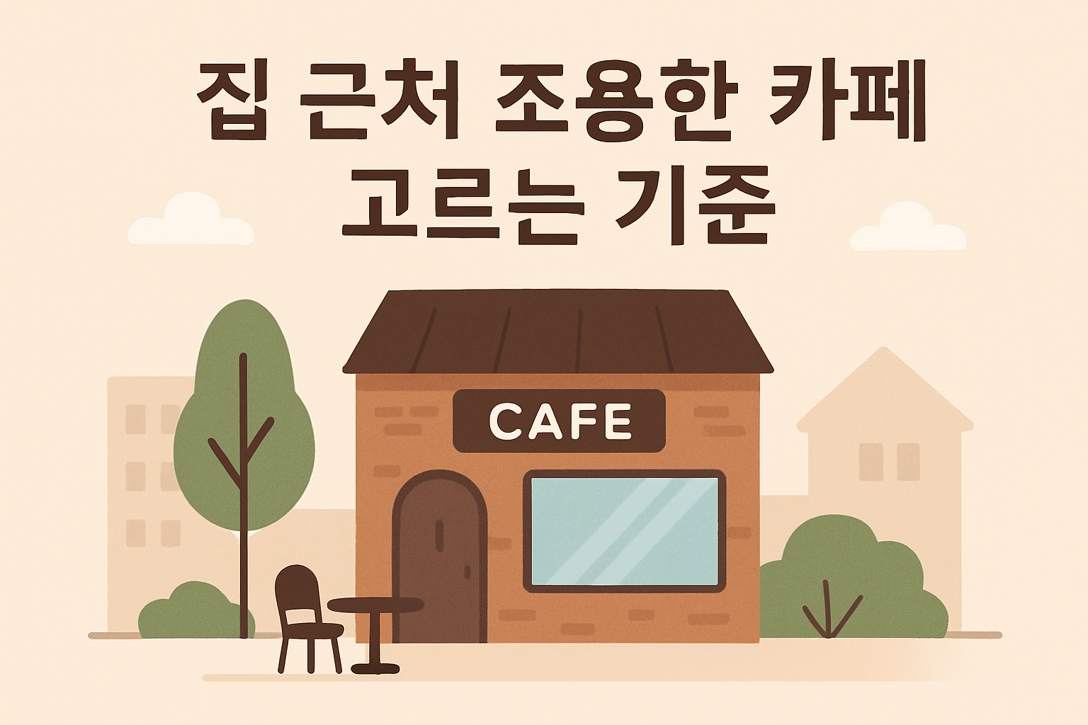 집 근처 조용한 카페 고르는 기준