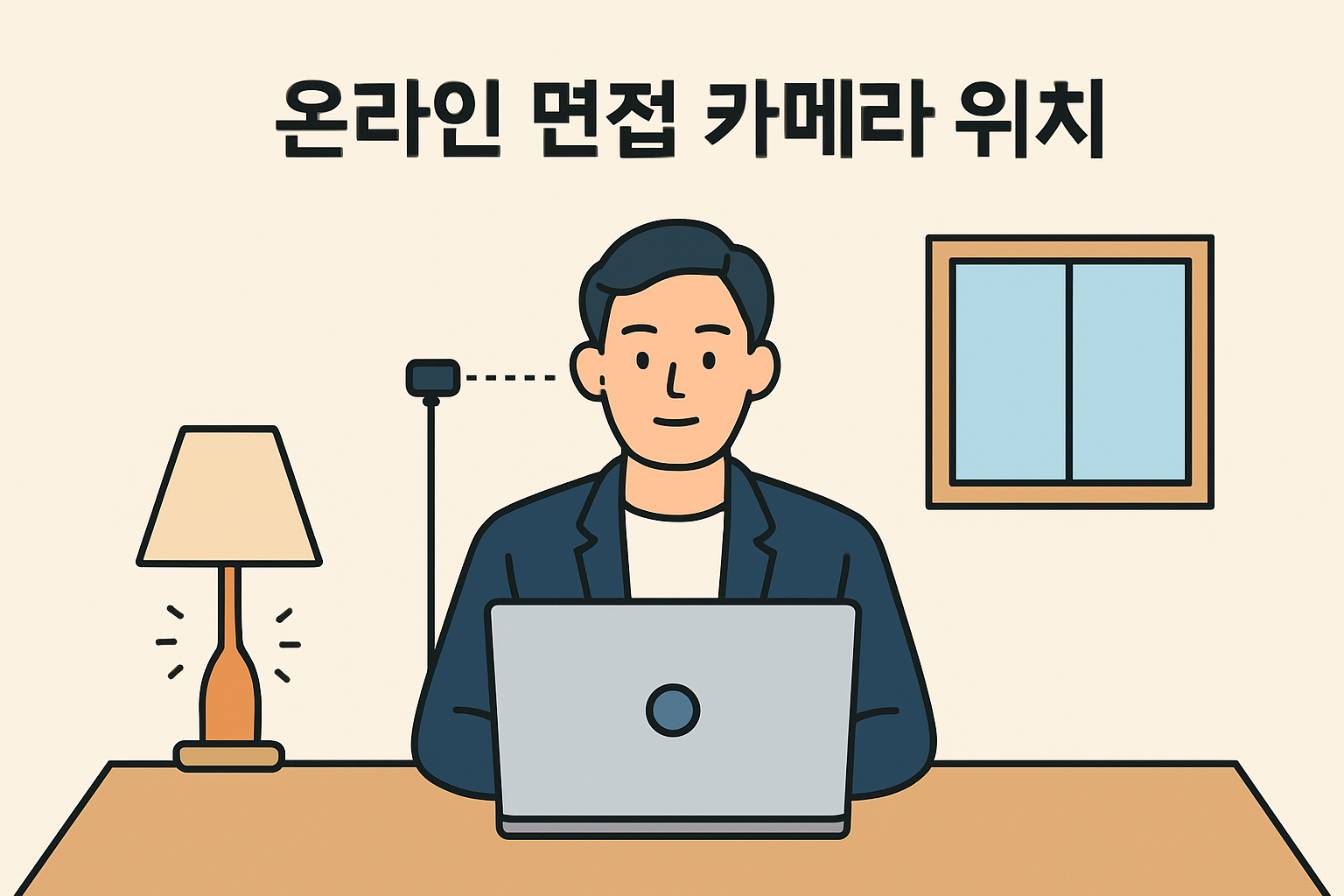온라인 면접 카메라 위치와 조명 설정