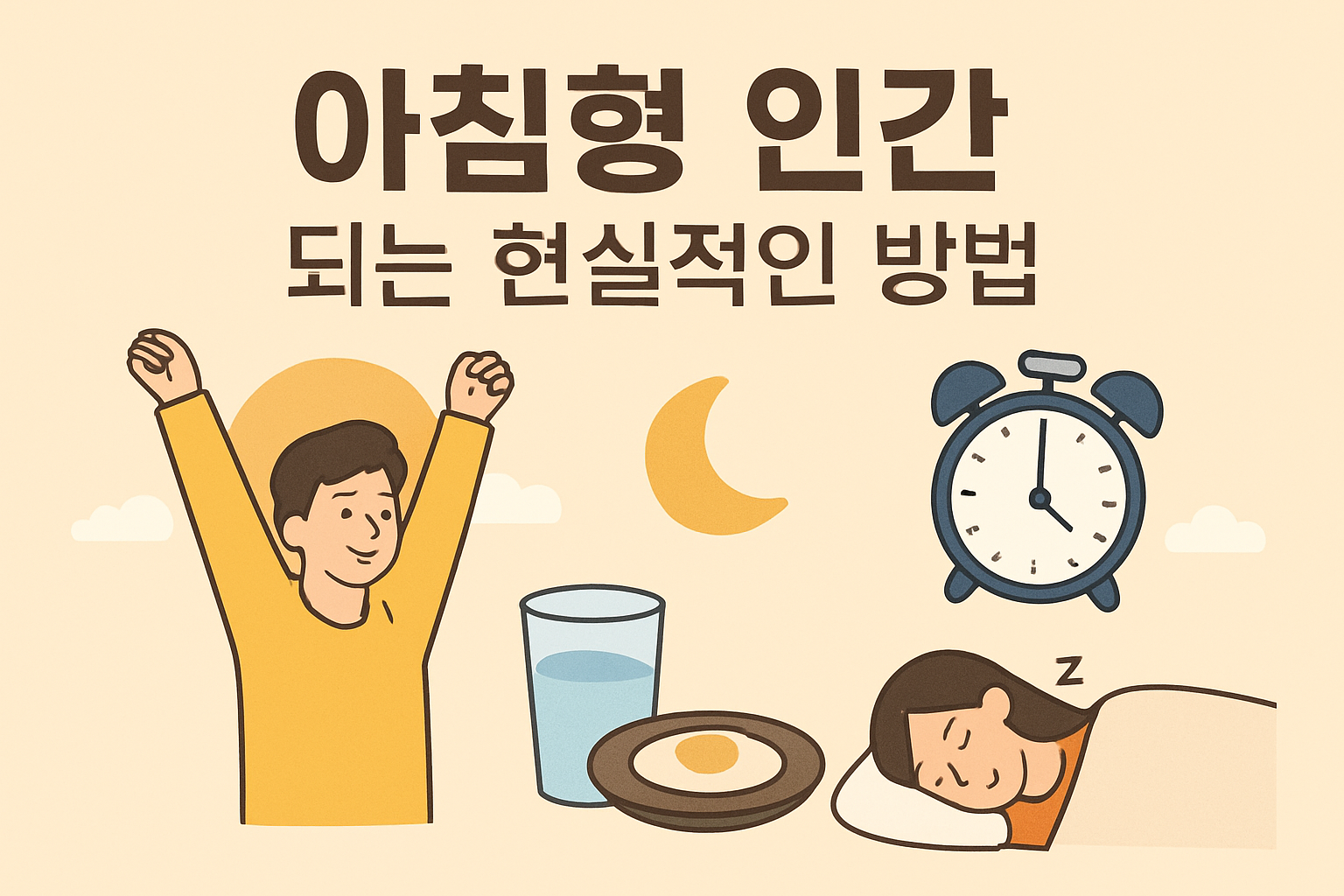 아침형 인간 되는 현실적인 방법 이미지