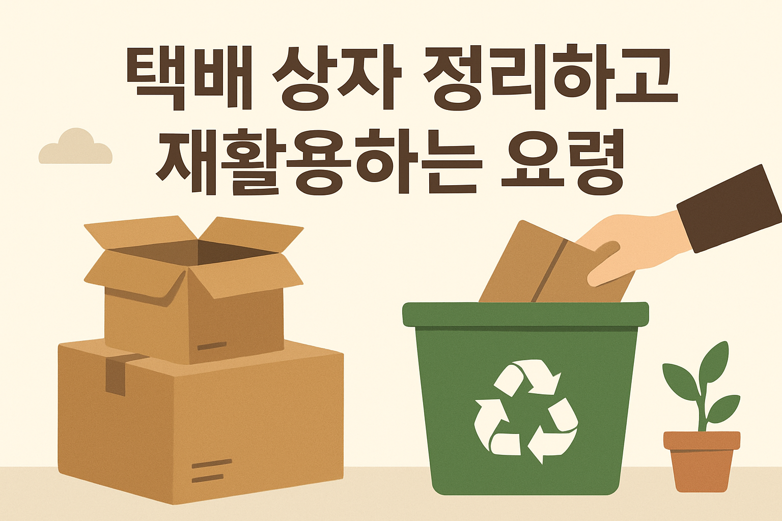 택배 상자 정리하고 재활용하는 요령 이미지