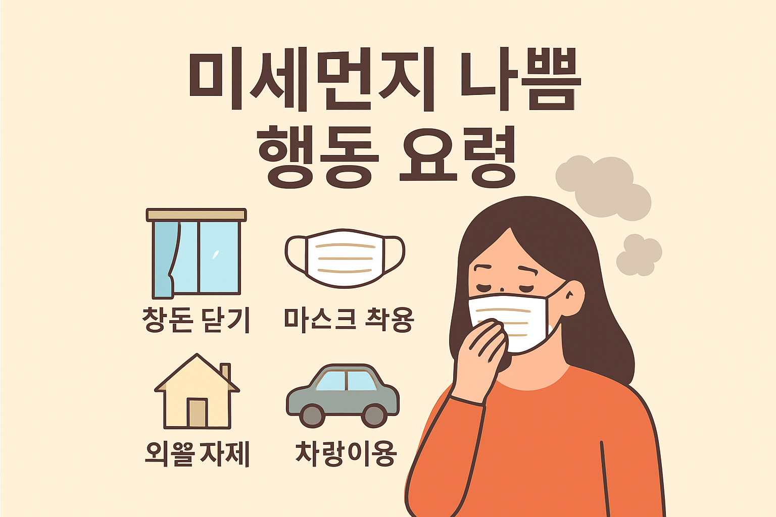 미세먼지 나쁨 행동 요령 이미지
