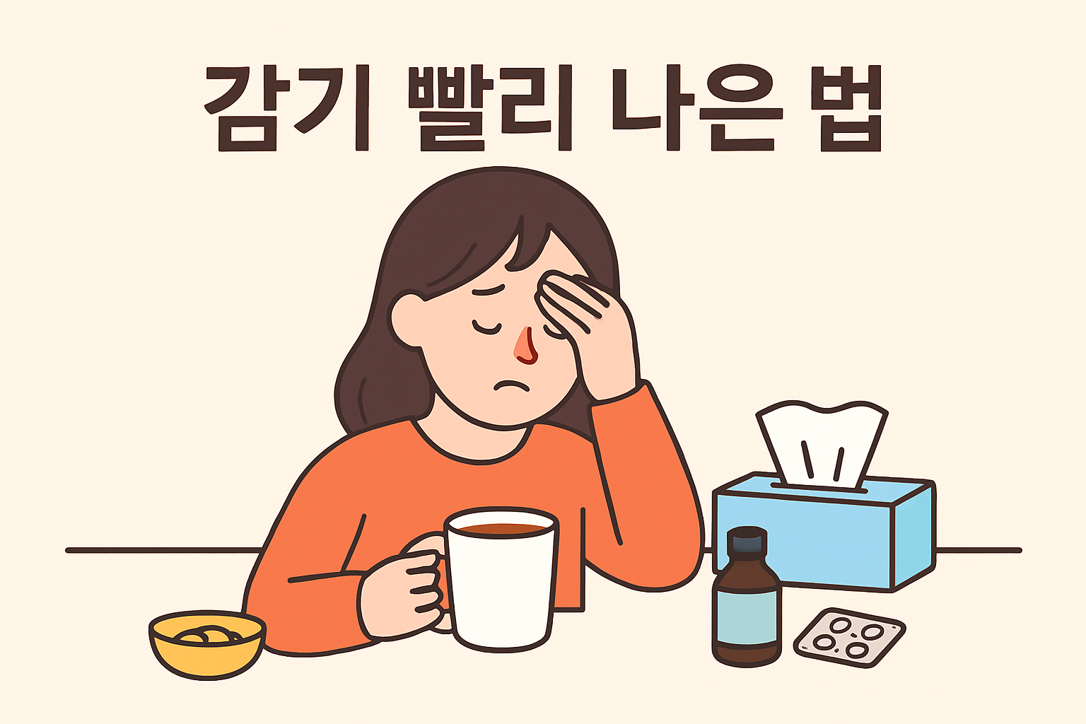 감기 빨리 낫는 법 이미지